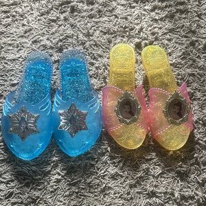 Disney Princess Blue and Yellow Glitter Slippers